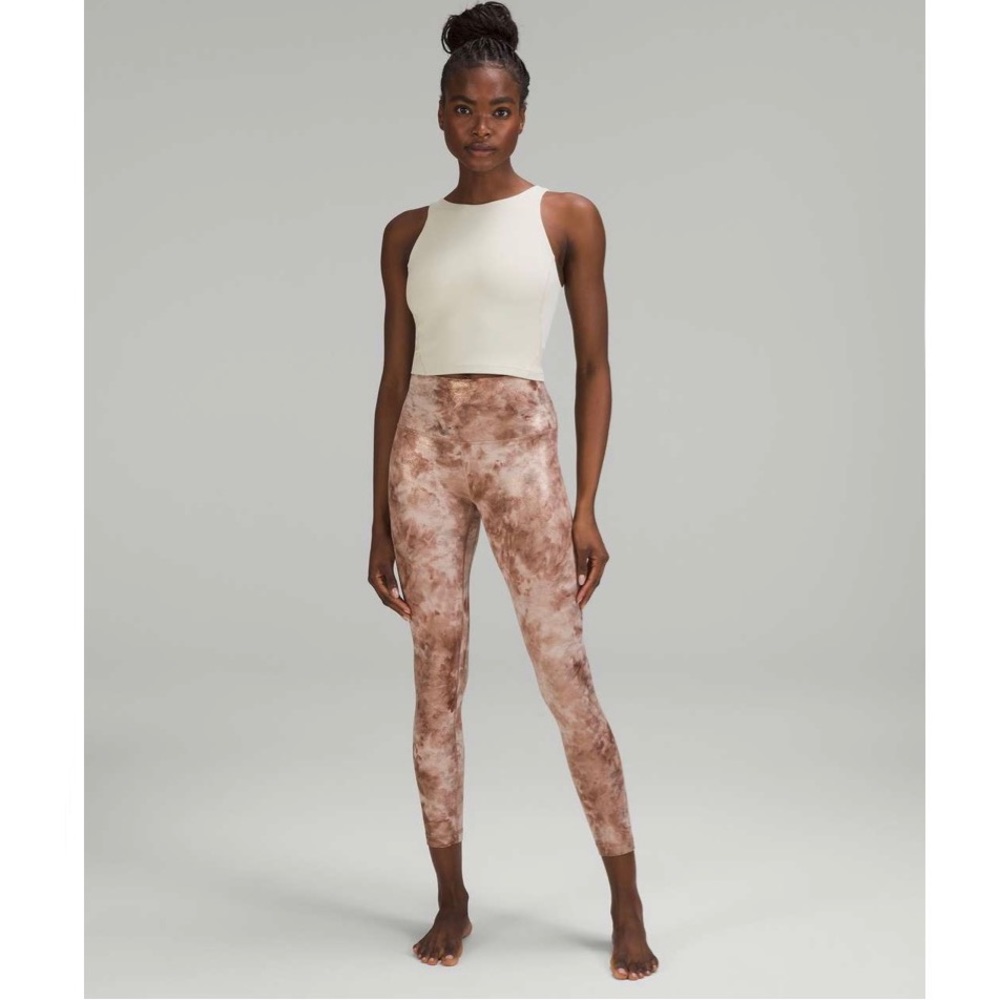 NWT Lululemon Align High Rise Nulu Pant Shine 25” Leggings Gold Brown Size 10
